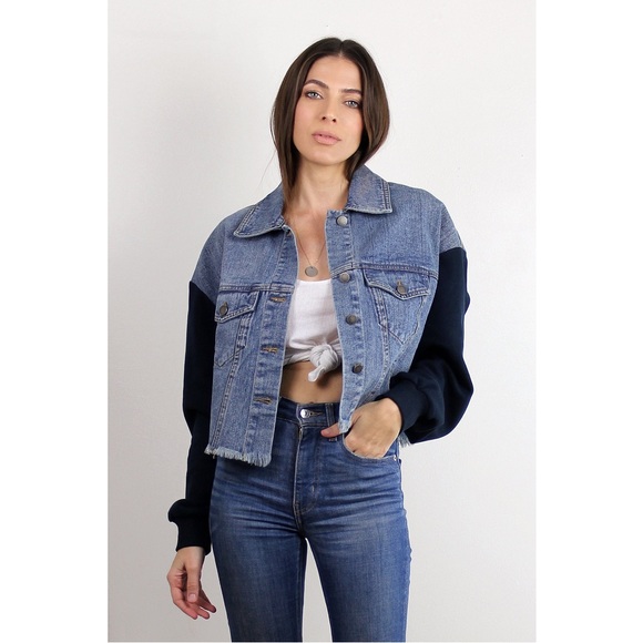 Mod Ref denim jacket with sweatshirt sleeves - Picture 6 of 8